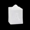 Monogram Nouveau Tissue Box in White on White