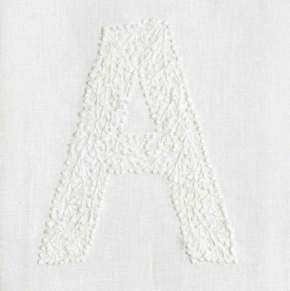 Monogram Twig Hand Towel in White