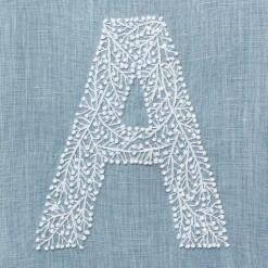 Monogram Twig Hand Towel in Sky Blue
