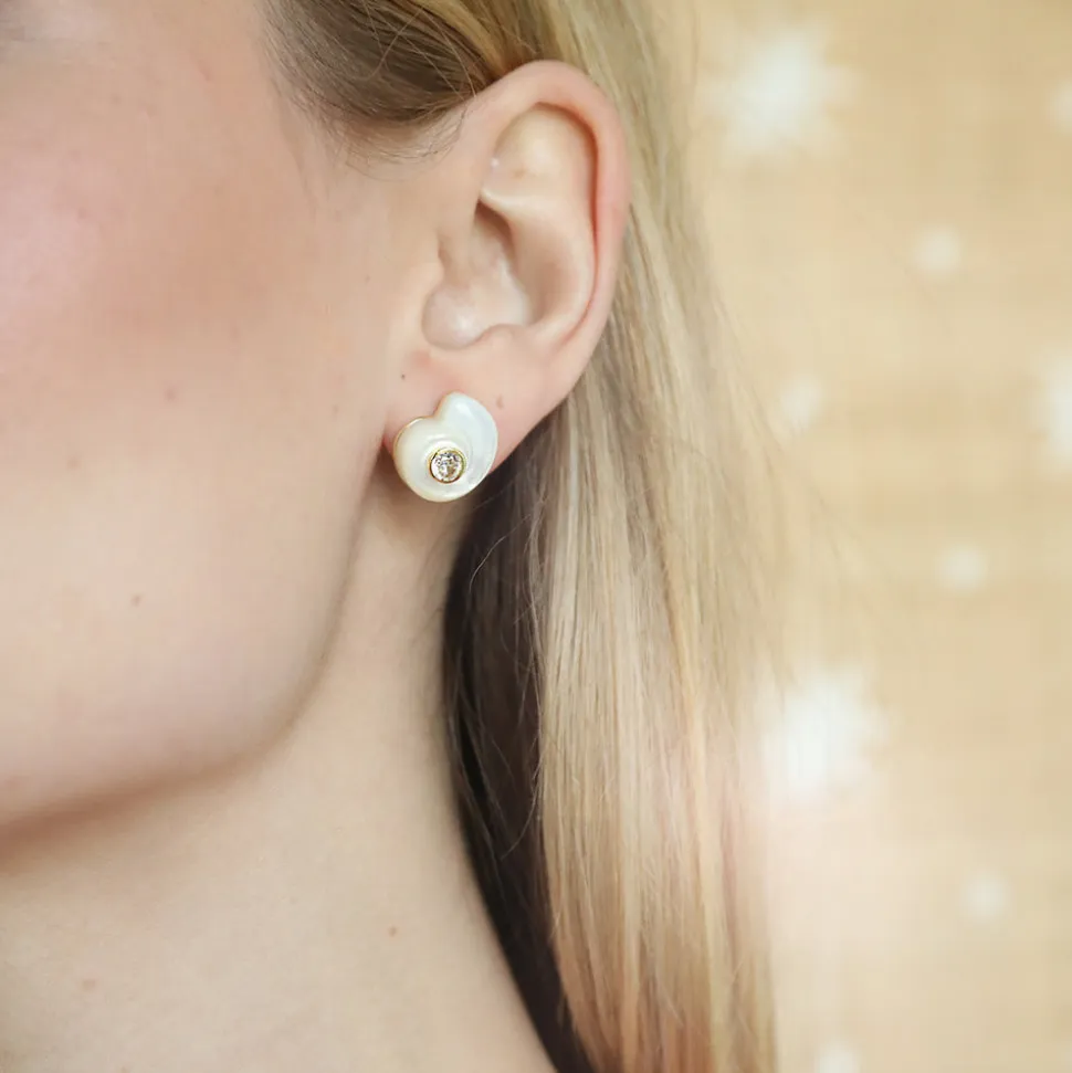Monomoy Shell Stud in Mother of Pearl
