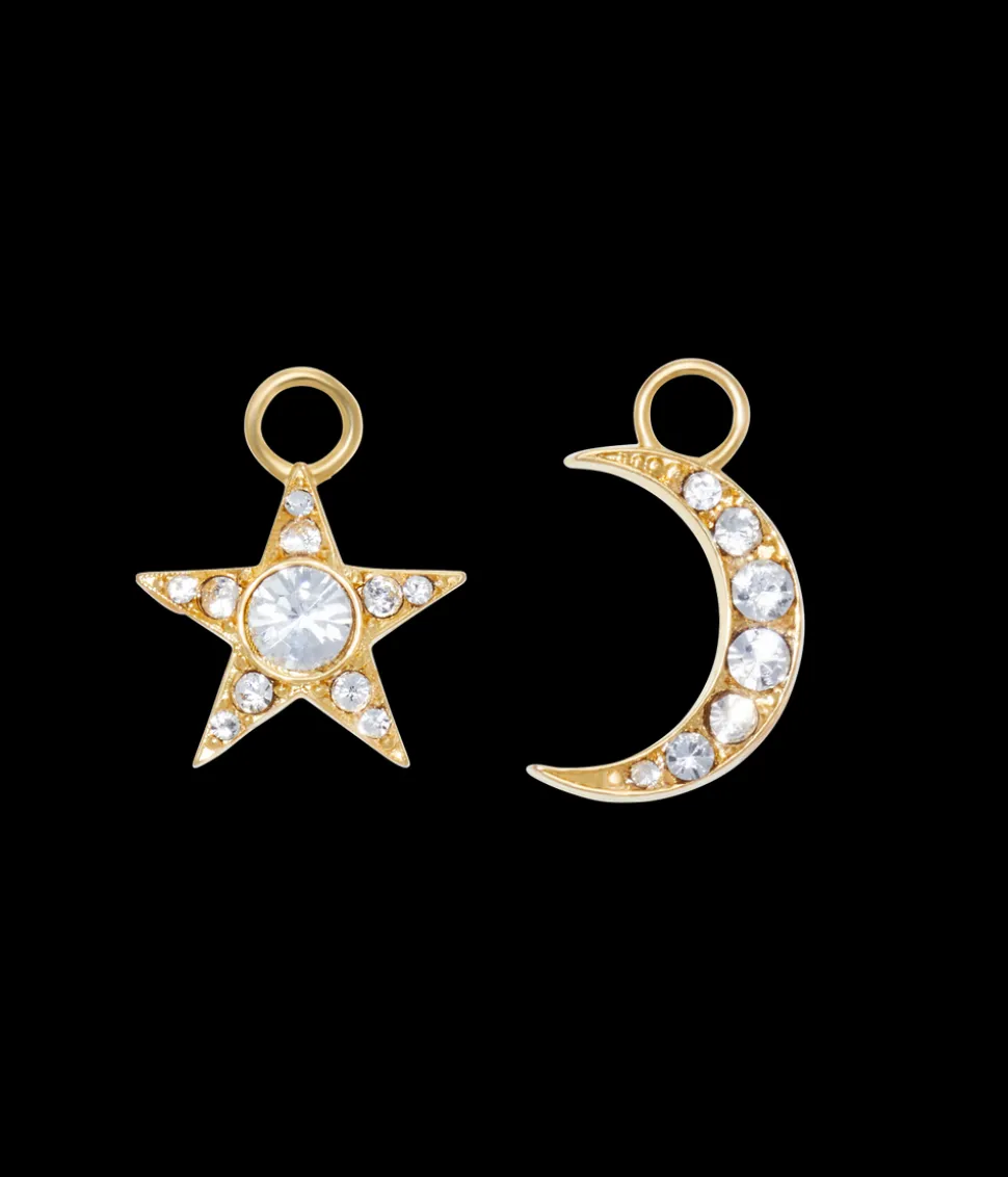 Moon and Star Huggie Charms