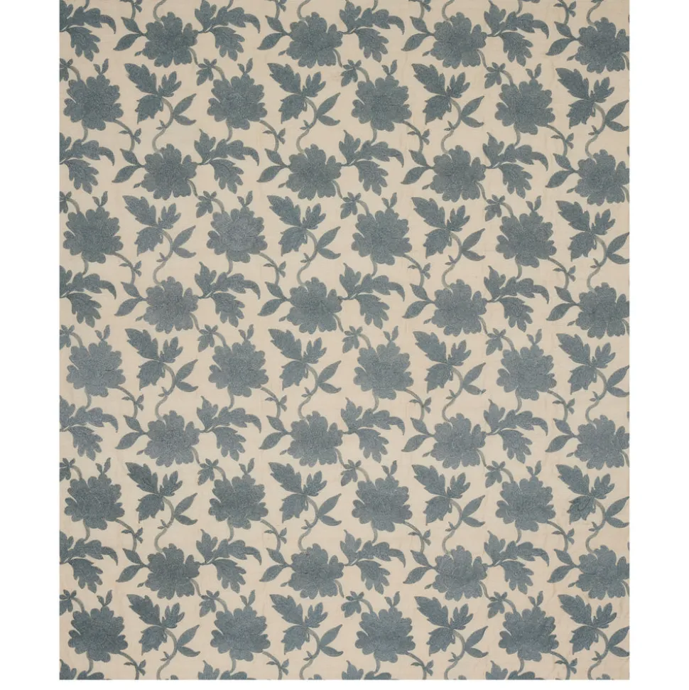 Moon Garden Embroidery Fabric in Blue