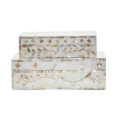 MOP Tear Hinged Cover Box, Set of 2