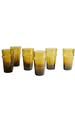 Moroccan Beldi Glassware, Set of 6