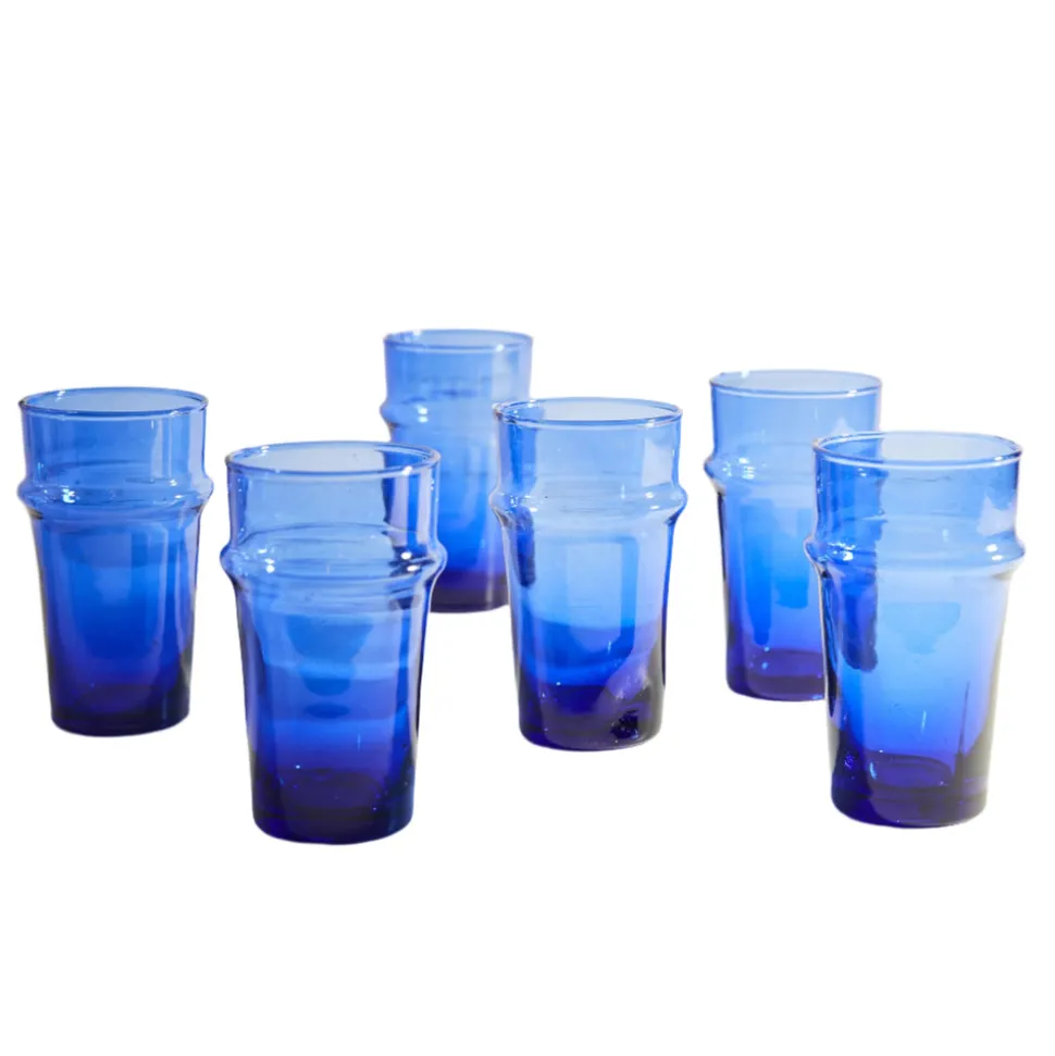 Moroccan Beldi Glassware, Set of 6