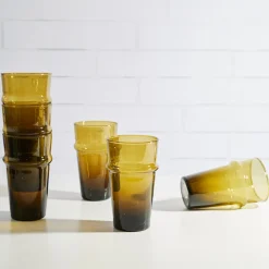 Moroccan Beldi Glassware, Set of 6
