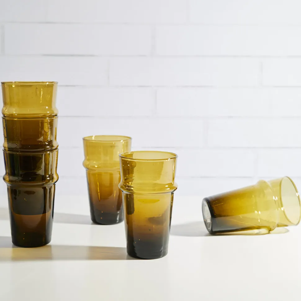 Moroccan Beldi Glassware, Set of 6
