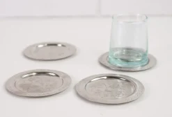 Moroccan Berber Silver Coasters, Set of 4