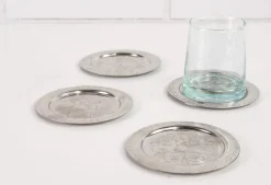 Moroccan Berber Silver Coasters, Set of 4