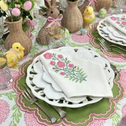 Motif Napkin in Pink Flower, Set of 4