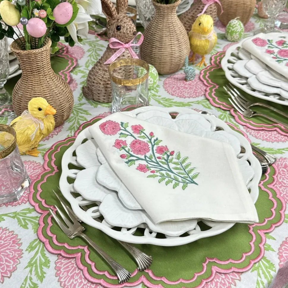 Motif Napkin in Pink Flower, Set of 4