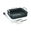 Motion Hard Anodized 16 x 14-inch Aluminum Nonstick Roaster Pan w/ Rack & Tools