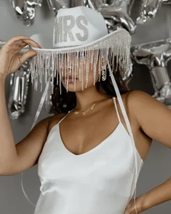 Mrs Diamanté Fringe Cowgirl Hat