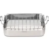 MultiClad Pro Triple Ply Stainless Cookware 16" Roasting Pan with Rack in Stainless Steel