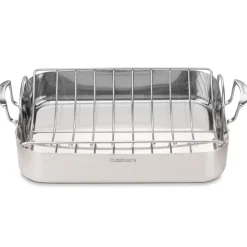 MultiClad Pro Triple Ply Stainless Cookware 16" Roasting Pan with Rack in Stainless Steel