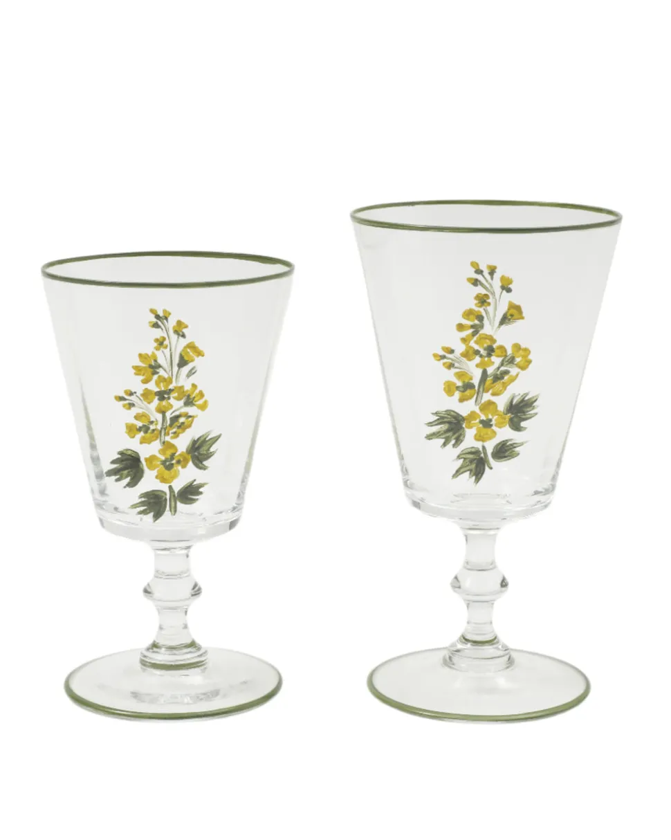 Murano Primrose Hand-Painted Water Glass