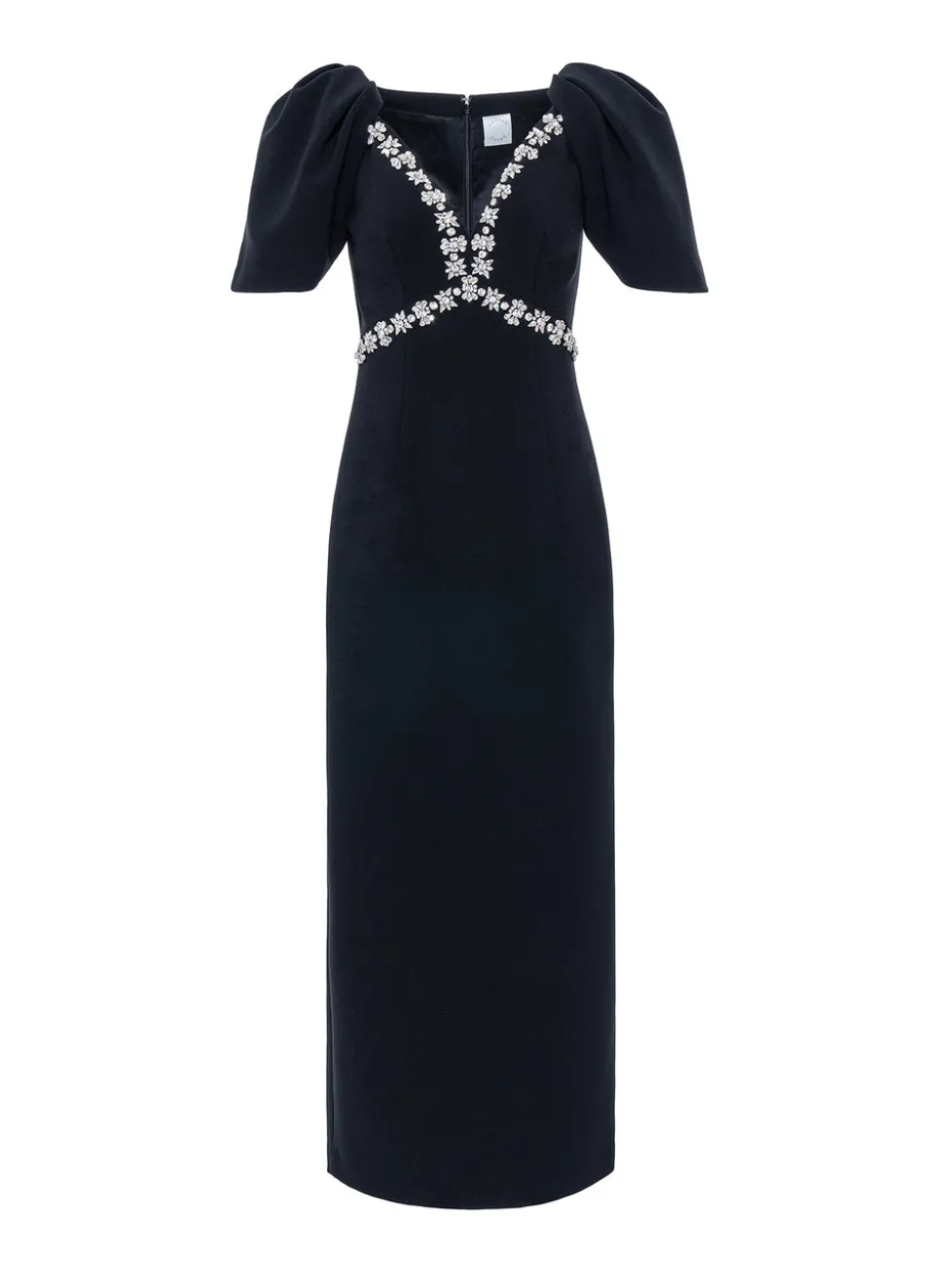 Myrna Dress Black Embellished Crepe