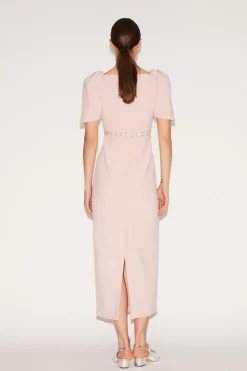 Myrna Dress Pink Embellished Crepe