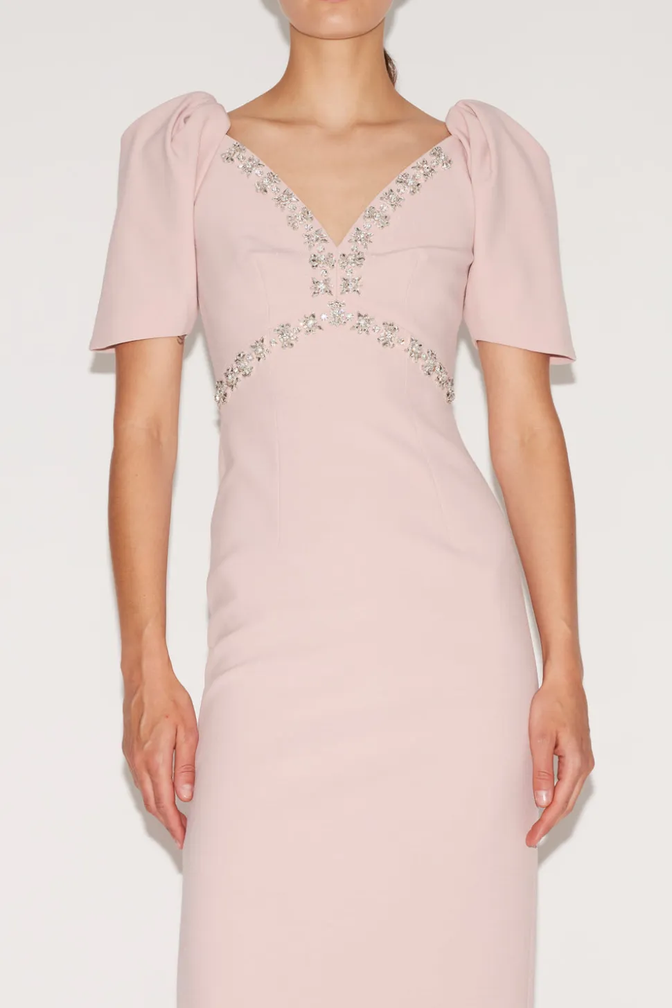 Myrna Dress Pink Embellished Crepe