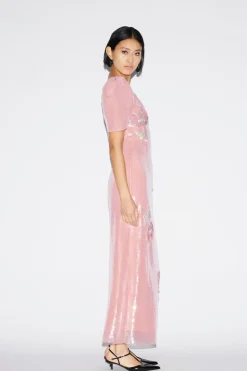 Myrna Dress Pink Embroidered Sequins