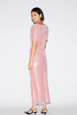 Myrna Dress Pink Embroidered Sequins