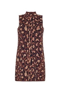 Myrtle Dress in Painted Animal Brown