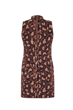 Myrtle Dress in Painted Animal Brown