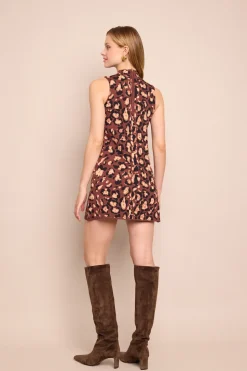 Myrtle Dress in Painted Animal Brown