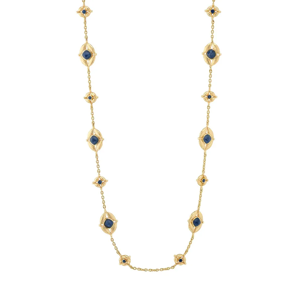 Mystic Eye Double-Sided Necklace in Blue Labradorite & Green Onyx