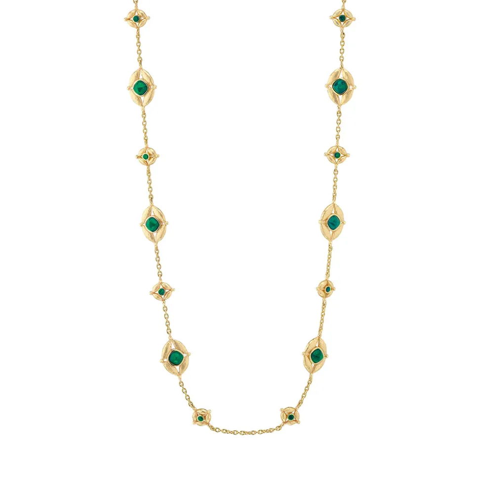 Mystic Eye Double-Sided Necklace in Blue Labradorite & Green Onyx