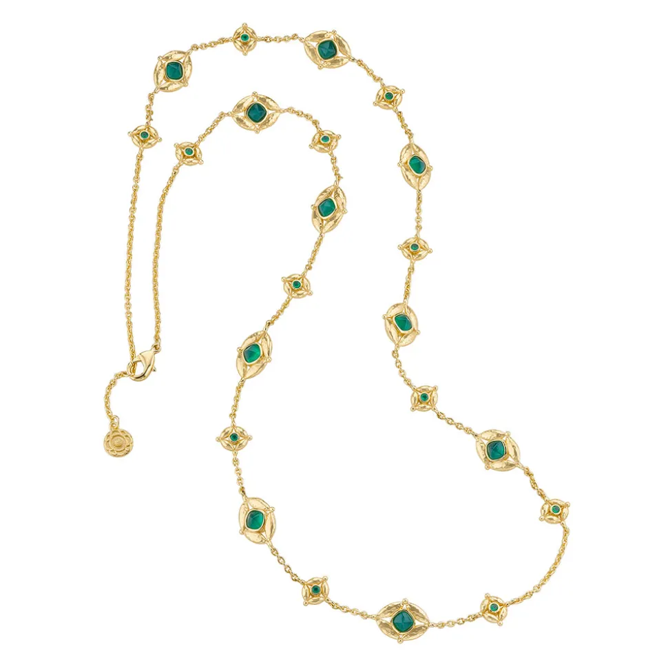 Mystic Eye Double-Sided Necklace in Blue Labradorite & Green Onyx