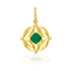 Mystic Eye Double-Sided Pendant in Blue Labradorite & Green Onyx