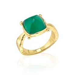 Mystic Eye Gem Ring in Green Onyx
