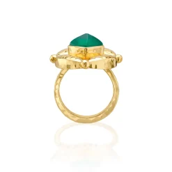 Mystic Eye Ring in Green Onyx