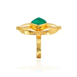 Mystic Eye Ring in Green Onyx