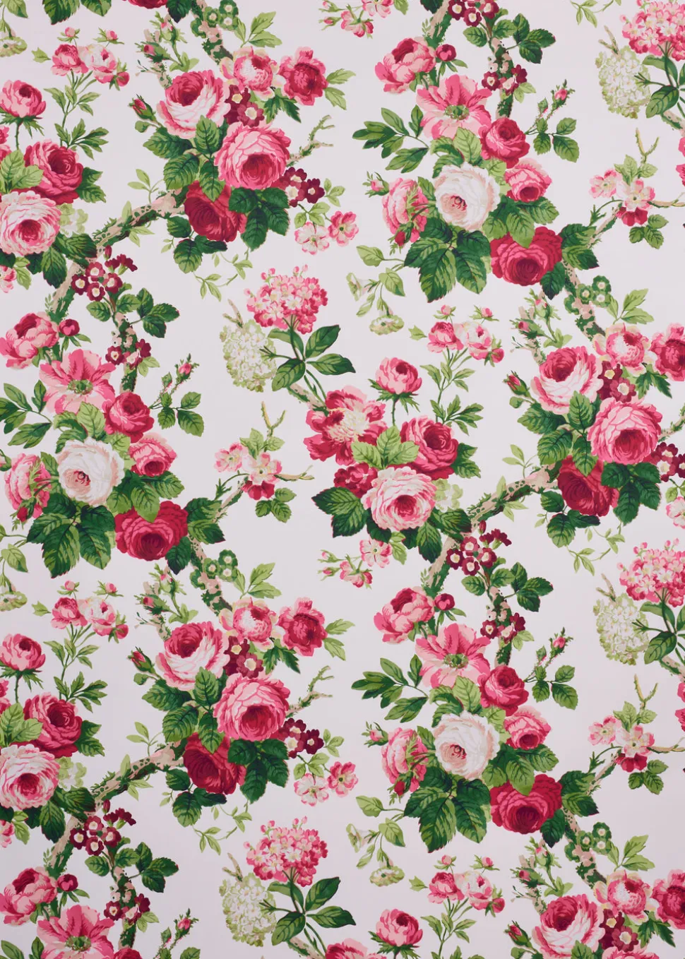 Nancy Floral Wallpaper in Rose