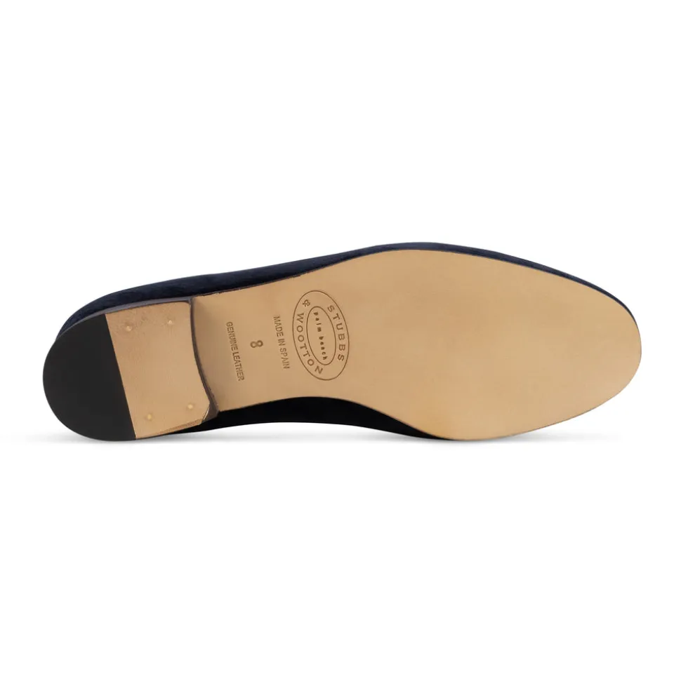 Nantucket Navy Velvet Slipper