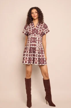 Nash Mini Dress in Vintage Tile Berry
