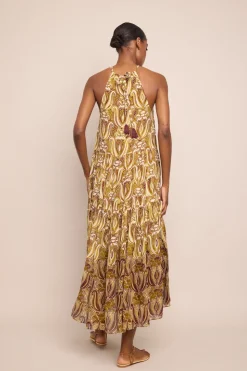 Natasha Dress in Daffodils Plum