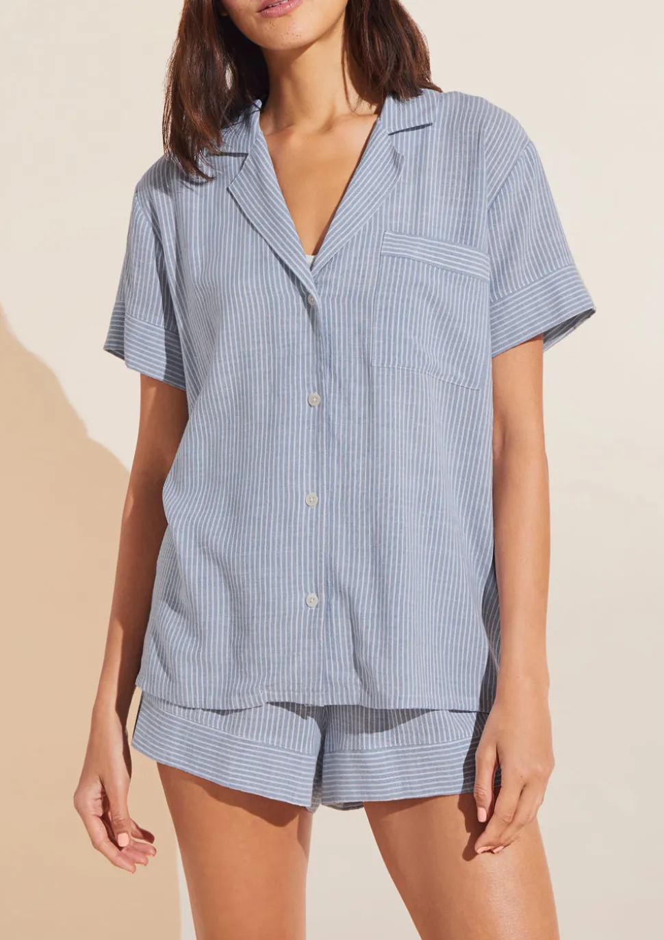 Nautico Shortie PJ Set in Wedgewood Blue/White