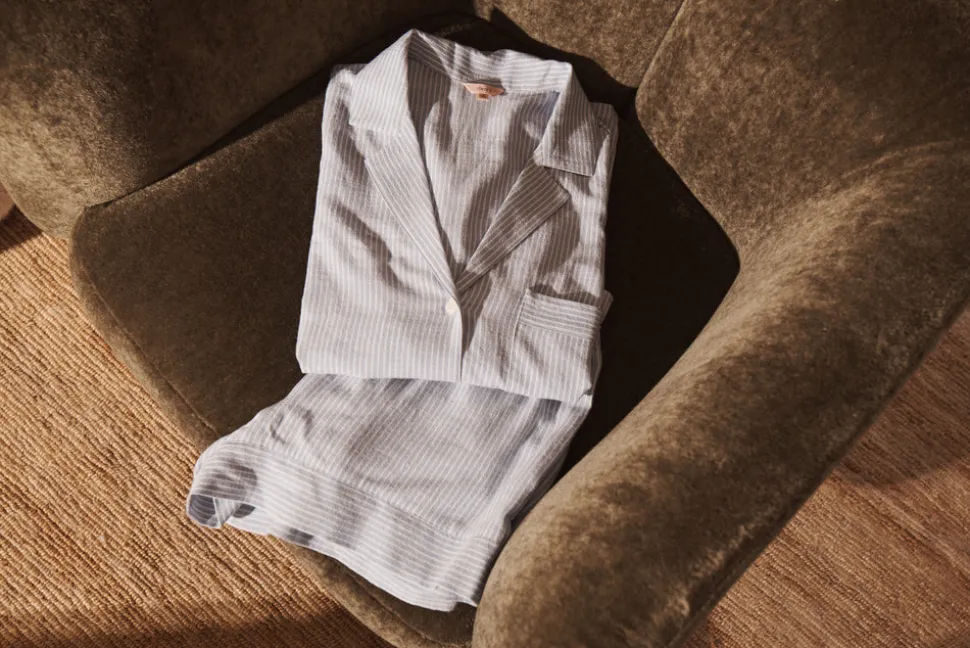 Nautico Shortie PJ Set in Wedgewood Blue/White