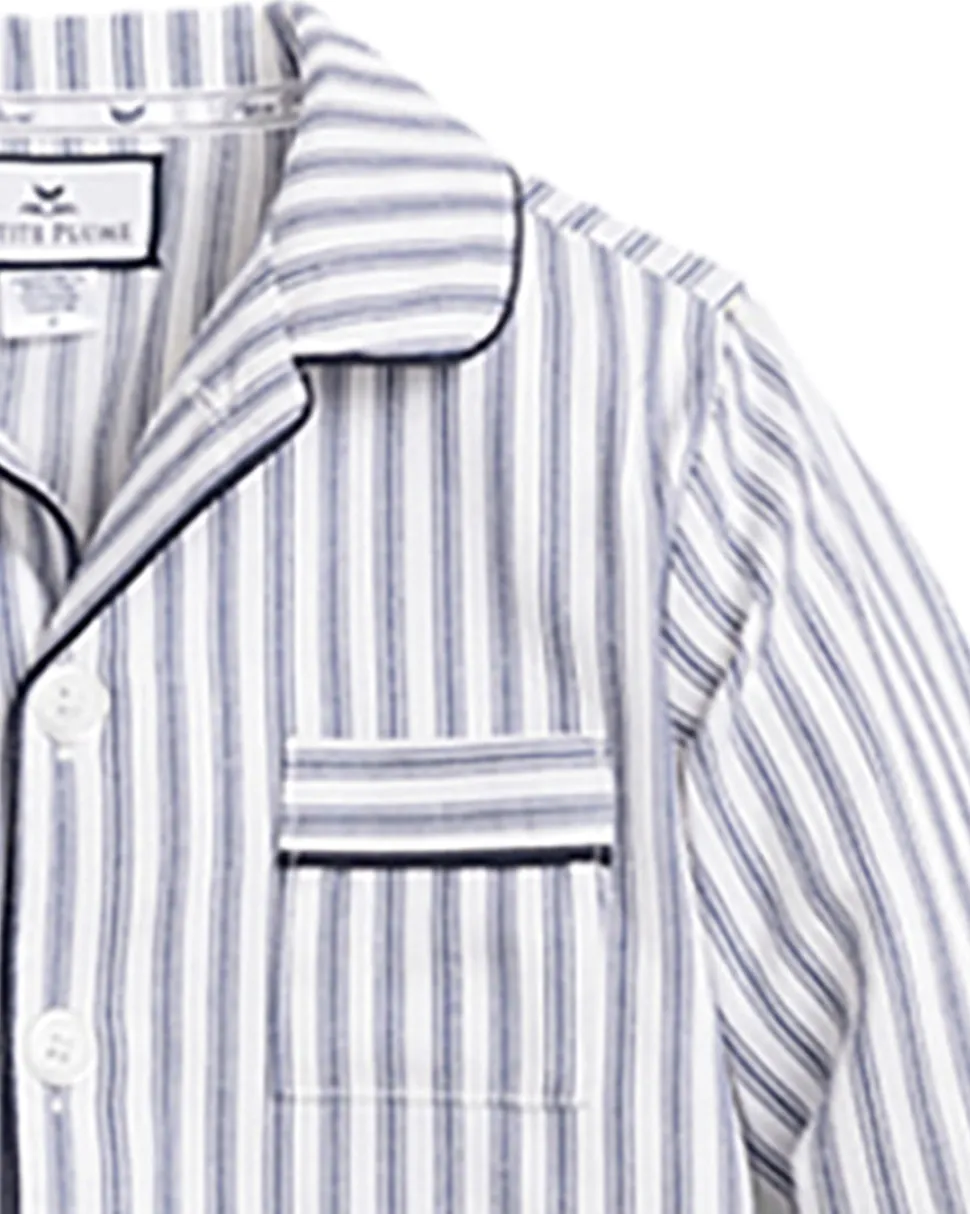 Navy French Ticking Pajama Set