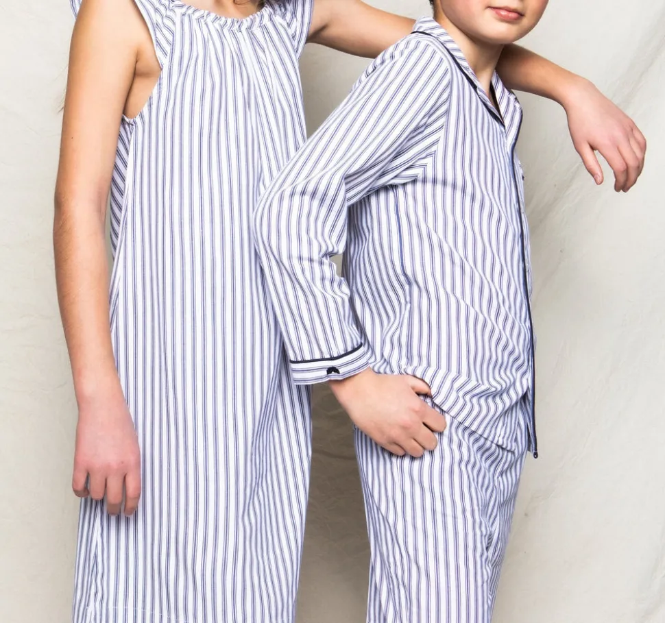Navy French Ticking Pajama Set
