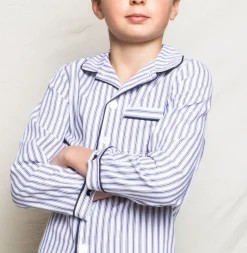 Navy French Ticking Pajama Set