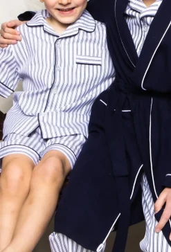 Navy French Ticking Short Set