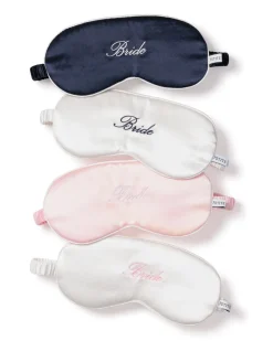 Navy Silk Bride Sleep Mask