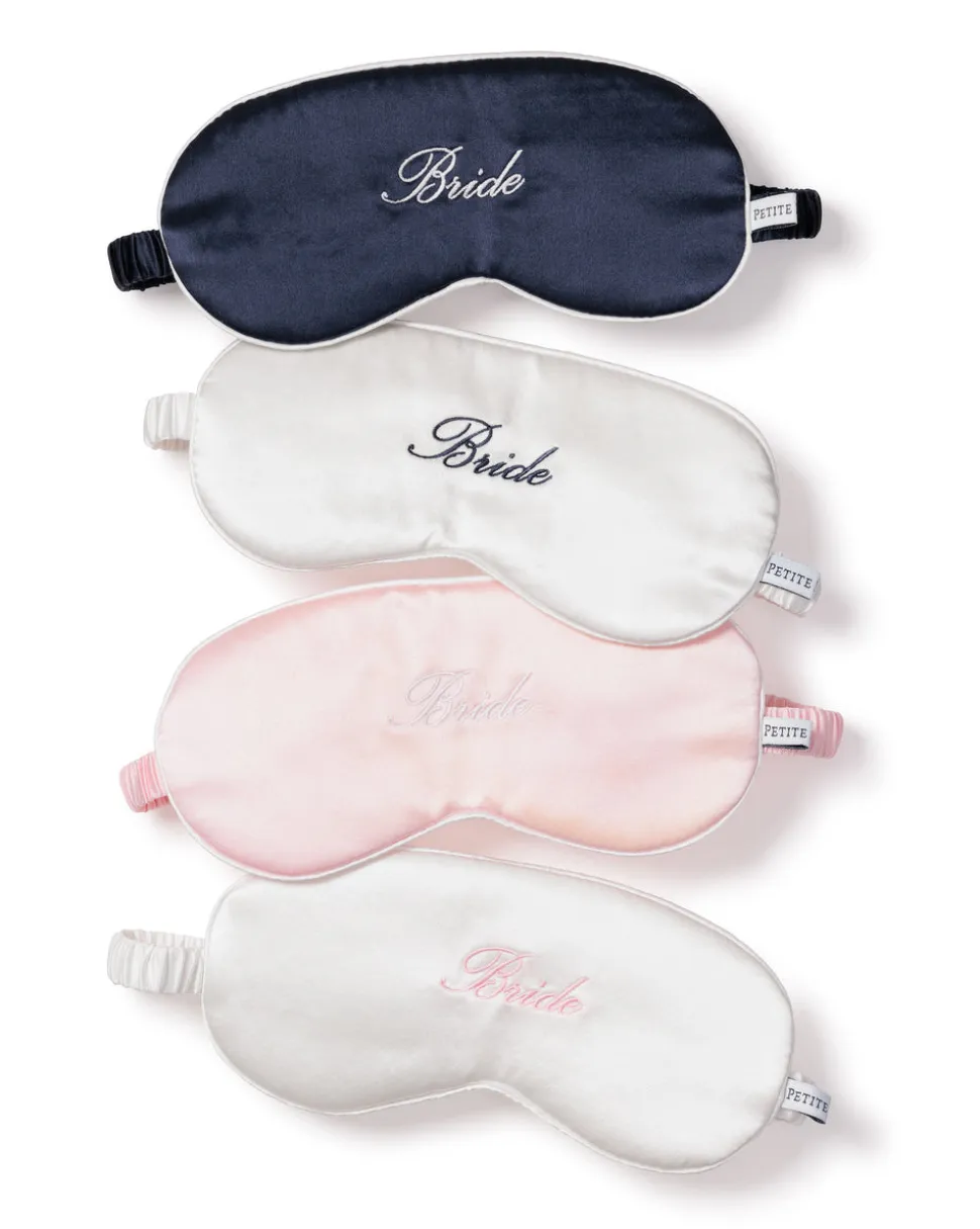 Navy Silk Bride Sleep Mask