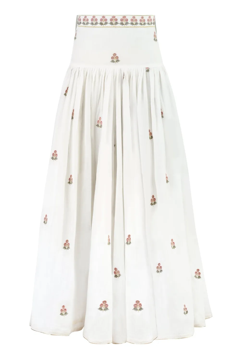 Naz Maxi Skirt in White & Pink