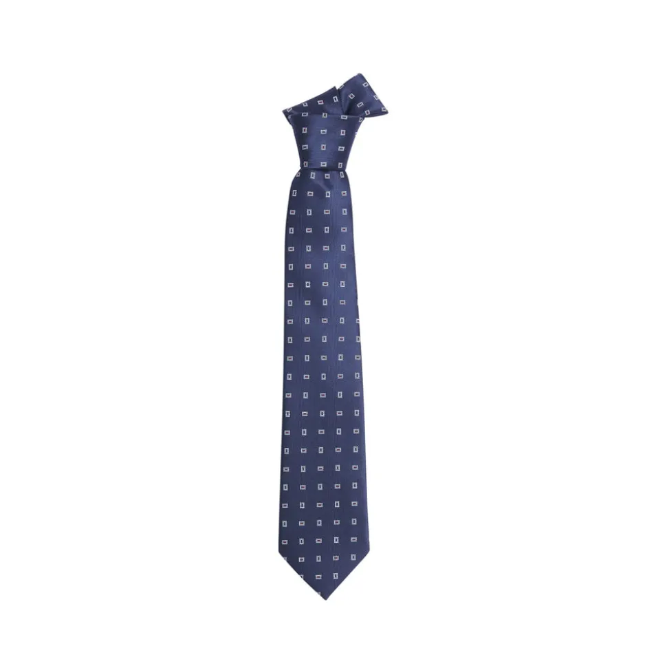 Neck Tie in Navy Geo