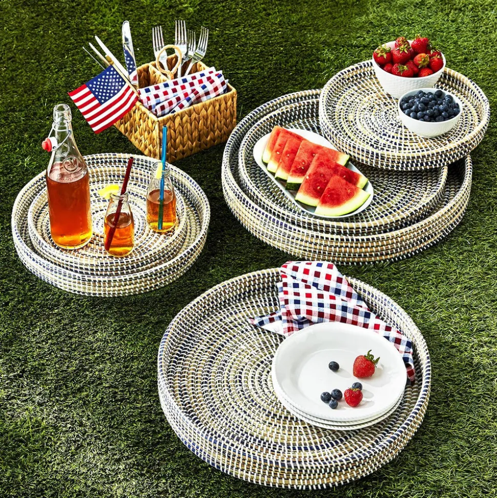 Nested Woven Tray, Set of 6